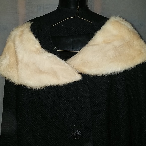 Vintage Sycamore black lined coat size 16 - Picture 2 of 6